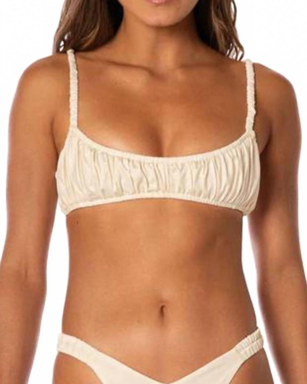 NEW MAAJI flourish classic bralette bikini top in crystal pearl